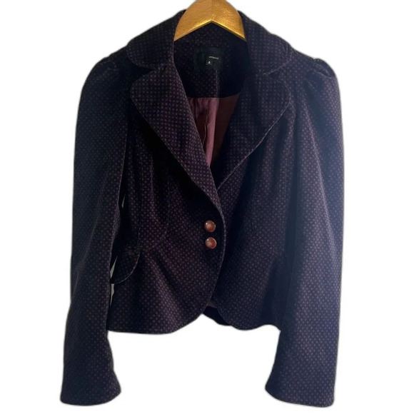 Jak & Rae Peplum Velvet Puff Sleeve Blazer Size 4 - Picture 1 of 12